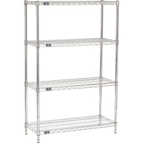 Nexel® 3 Shelf, Chrome Wire Shelving Unit, Starter, 36"W x 14"D x 54"H