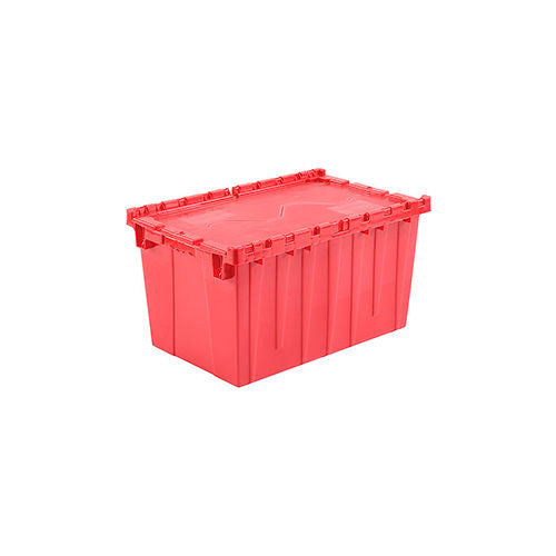 plastic shipping/storage tote with/attached lid