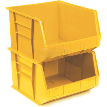 Plastic Stack And Hang Bins, 16-1/2W x 18D x 11H, Yellow - Pkg