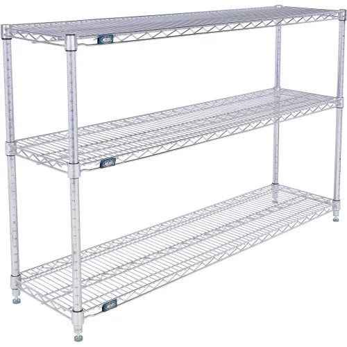 Nexel® 2 Shelf, Chrome Wire Shelving Unit, Starter, 54"W x 18"D x 34"H