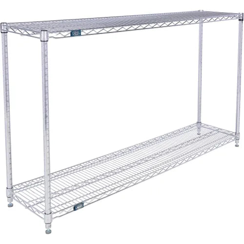 Nexel® 2 Shelf, Chrome Wire Shelving Unit, Starter, 60"W x 12"D x 34"H