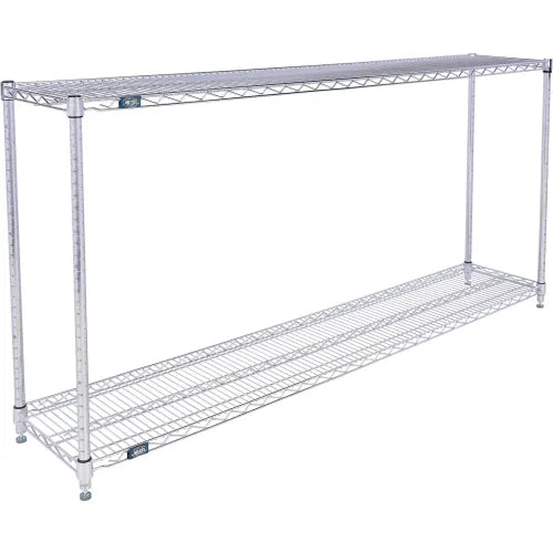 Nexel® 2 Shelf, Chrome Wire Shelving Unit, Starter, 72"W x 12"D x 34"H