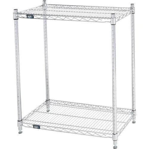 Nexel® 2 Shelf, Chrome Wire Shelving Unit, Starter, 30"W x 14"D x 34"H