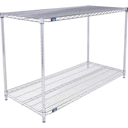 Nexel® 2 Shelf, Chrome Wire Shelving Unit, Starter, 54"W x 21"D x 34"H