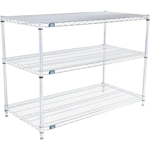 Nexel® 2 Shelf, Chrome Wire Shelving Unit, Starter, 48"W x 24"D x 34"H