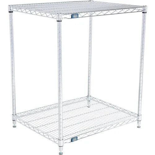 Nexel® 2 Shelf, Chrome Wire Shelving Unit, Starter, 30"W x 21"D x 34"H