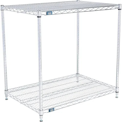 Nexel® 2 Shelf, Chrome Wire Shelving Unit, Starter, 36"W x 24"D x 34"H