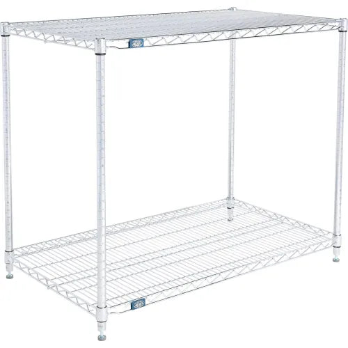 Nexel® 2 Shelf, Chrome Wire Shelving Unit, Starter, 42"W x 24"D x 34"H