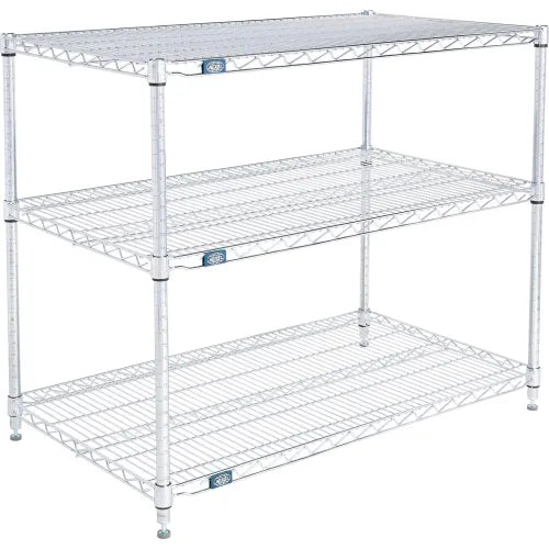 Nexel® 2 Shelf, Chrome Wire Shelving Unit, Starter, 42"W x 24"D x 34"H