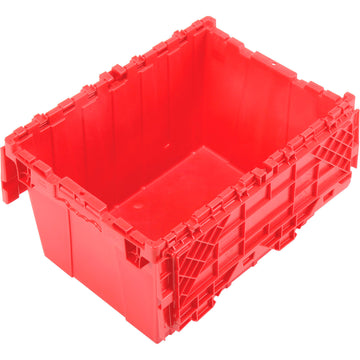 Plastic Hinged Tote With Attached Lid, Red 21-7/8x 15-1/4x 12-7/8 –  Tejal Trends