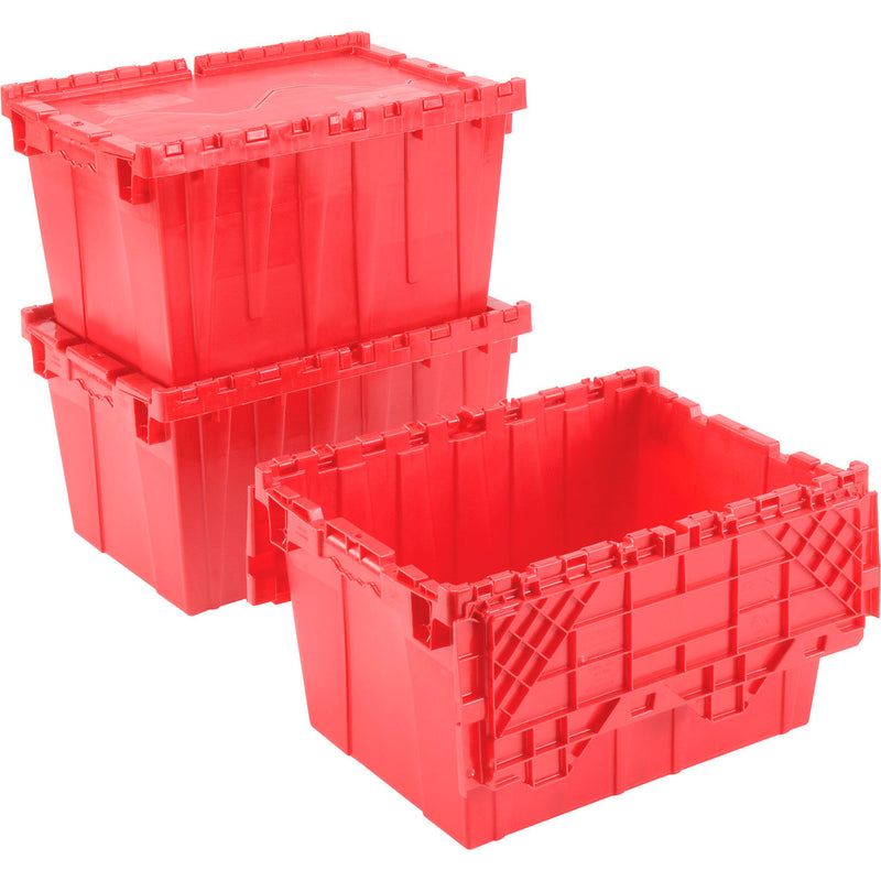 red cheap plastic totes with lids