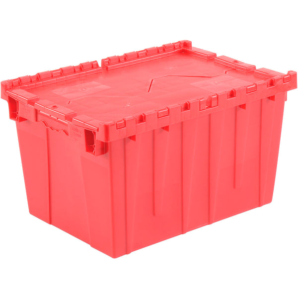 Plastic Hinged Tote With Attached Lid