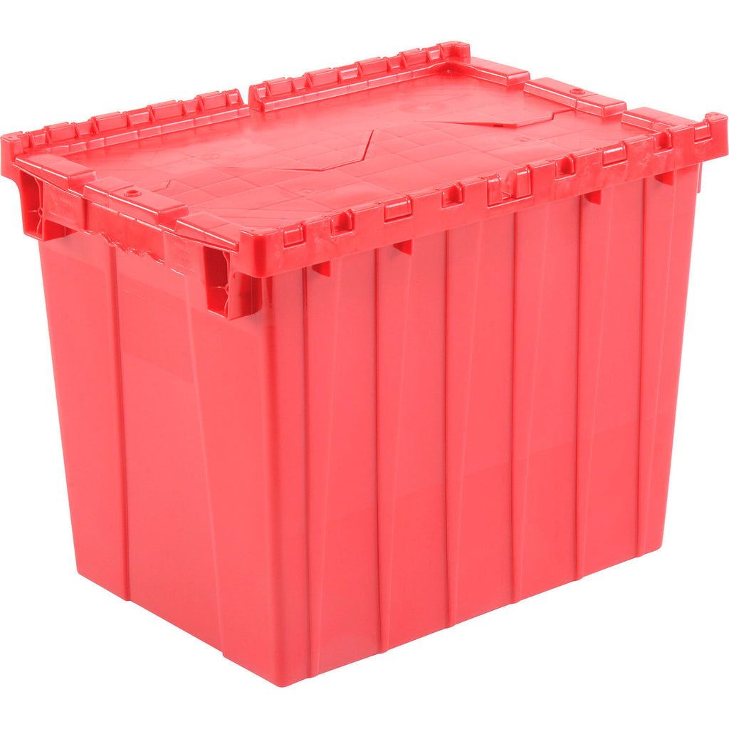 Plastic Hinged Tote With Attached Lid, Red 21-7/8x 15-1/4x 12-7/8 –  Tejal Trends