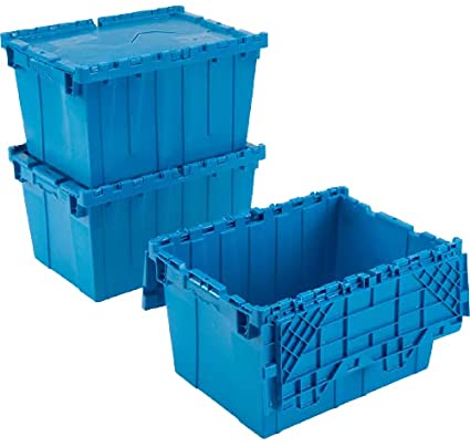 Plastic Shipping/Storage Tote With/Attached Lid 