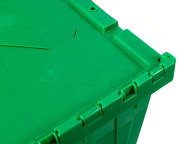 High Quality Moving Nestable Plastic Attached Lid Totes Box